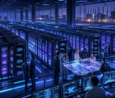Centro de datos de inteligencia artificial con miles de GPUs