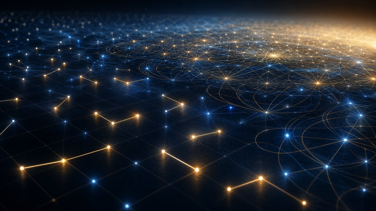 Visualización abstracta de puntos y conexiones de distancia unitaria