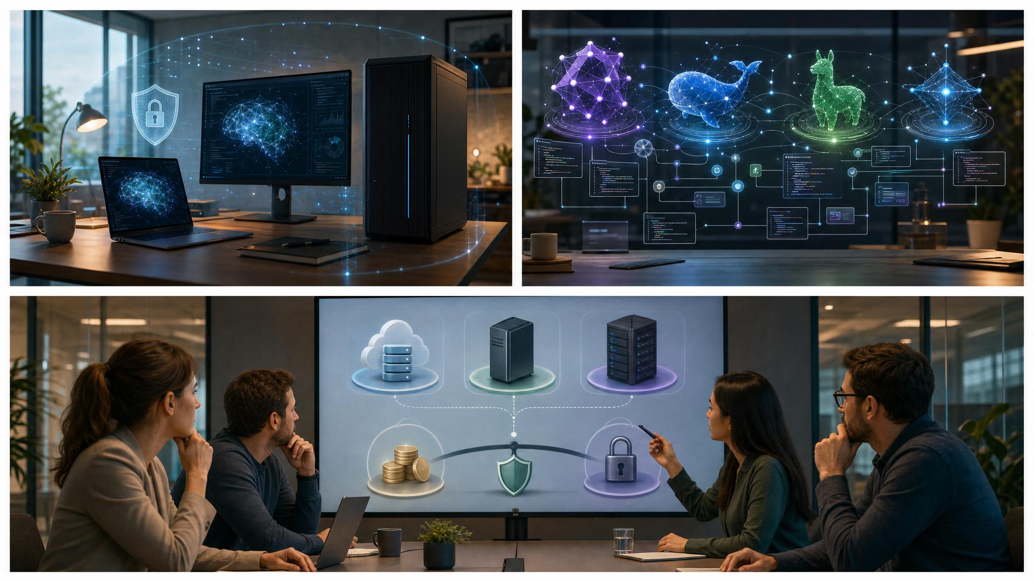 Modelos de inteligencia artificial ejecutándose en local con datos privados dentro de una oficina