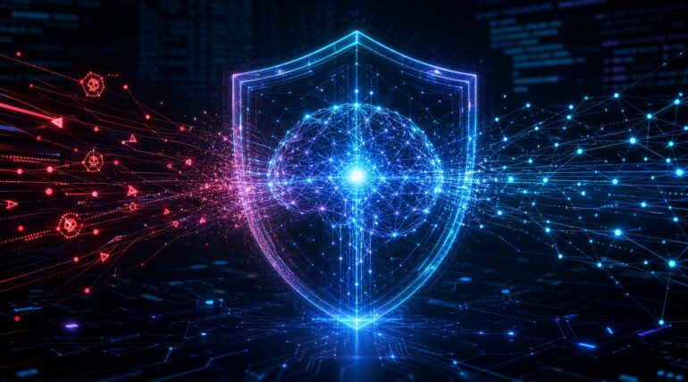 Modelo de inteligencia artificial aprendiendo patrones de ciberseguridad y hacking